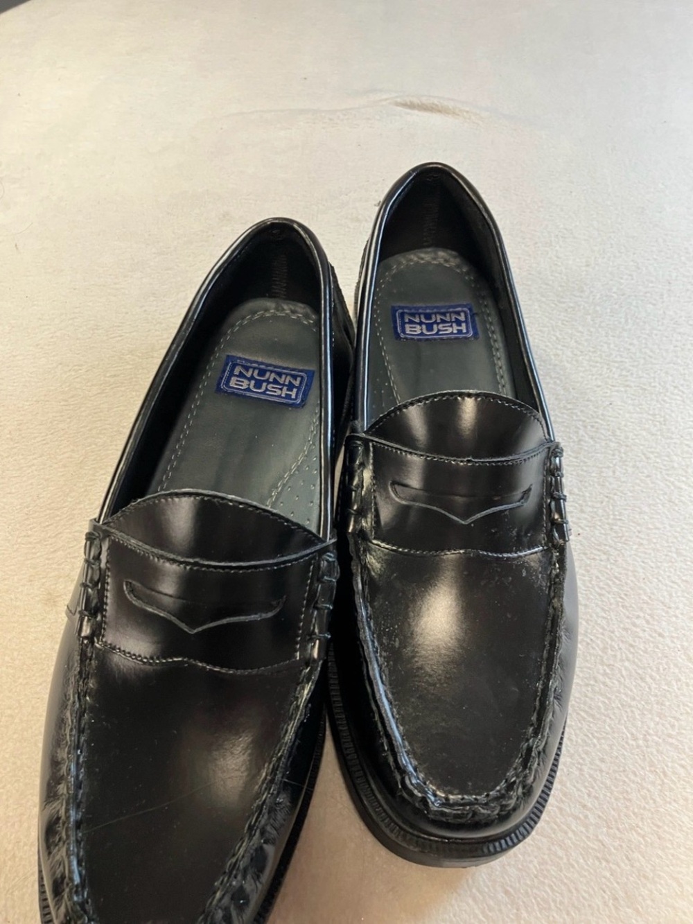 Nunn Bush Black Leather Penny Loafers